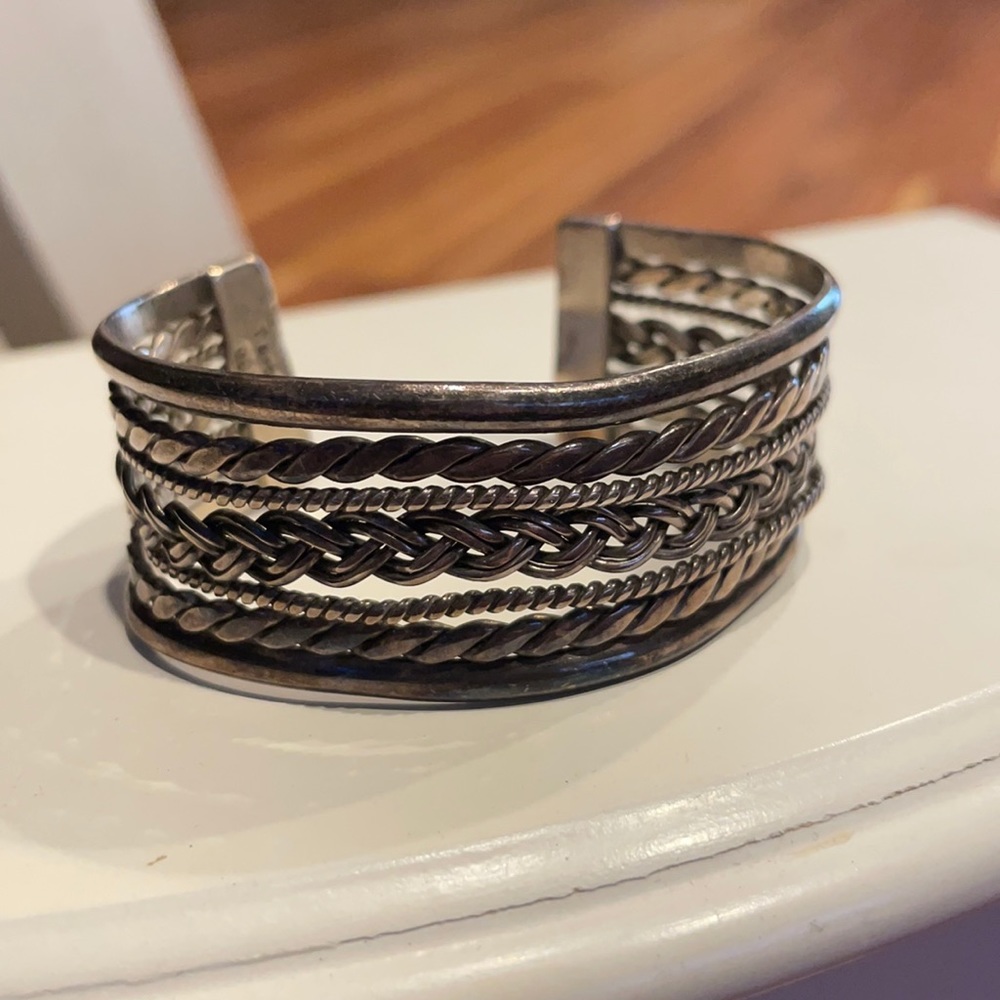 Silver braided bracelet
